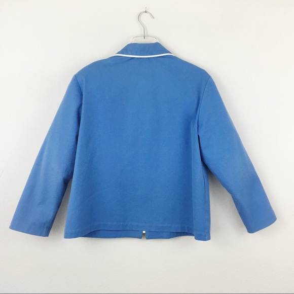 St. John Sport | Blue White Zipper Jacket | Medium - Picture 5 of 5